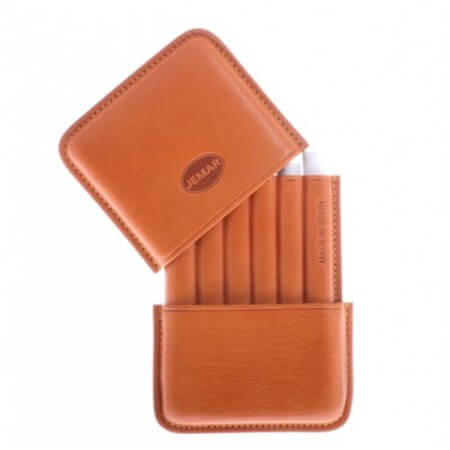 Сигаретница Jemar на 6 штук, натуральная кожа, винтаж