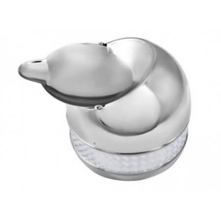 Пепельница S.Quire круглая,сталь,покрыт.никель,бумага,серебр.,с радуж.вставк., с откид.крышк.,90мм