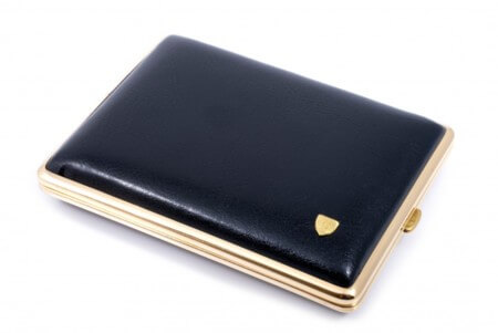 ПОРТСИГАР STOLL НА 20 СИГАРЕТ 100 ММ, ЭКОКОЖА, ЧЕРНЫЙ